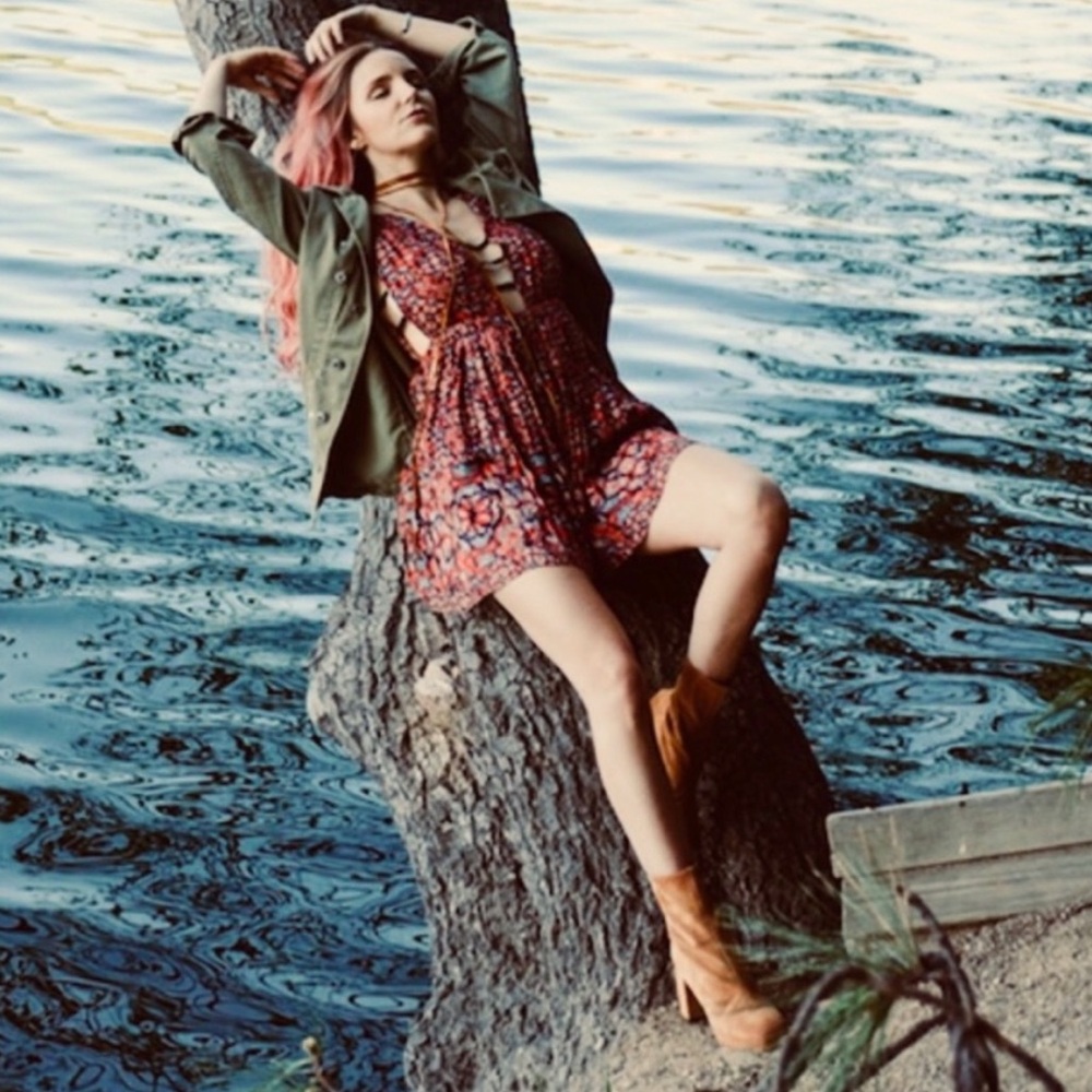 BOGO! Free People One Java Cascade Mini Red Dress - image 7